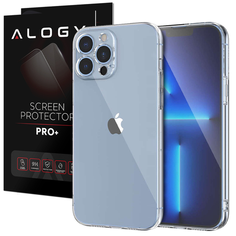 Etui pancerne obudowa Alogy Hybrid Case do Apple iPhone 13 Pro Max z osłoną aparatu Przezroczyste + Szkło