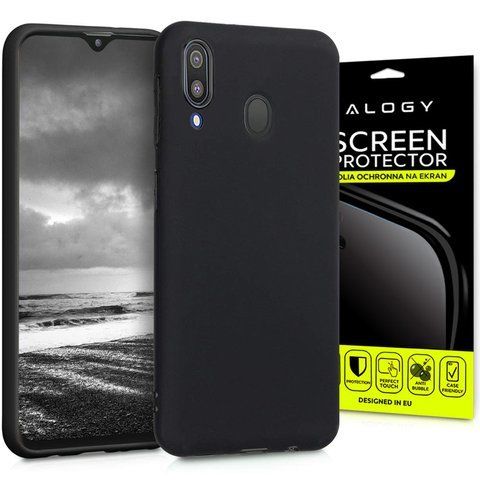 Etui silikonowe Alogy slim case do Samsung Galaxy M20 czarne + Folia ochronna Alogy