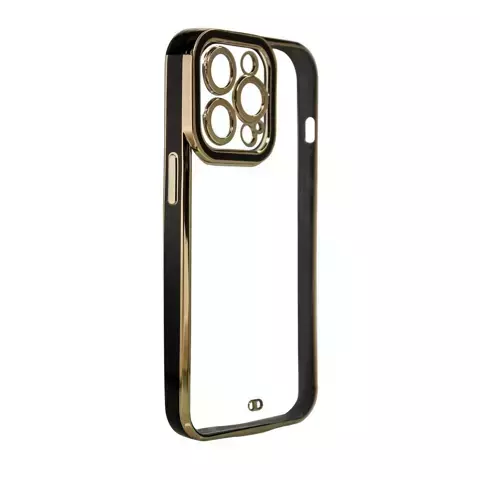 Fashion Case etui do iPhone 12 Pro żelowy pokrowiec ze złotą ramką czarny