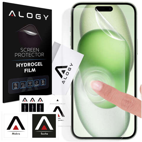 Folia Hydrożelowa do iPhone 15 ochronna na telefon na ekran Alogy Hydrogel Film