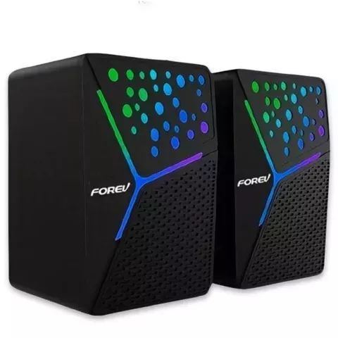 Forev Głośniki Stereo Czarny PC RGB Podświetlane