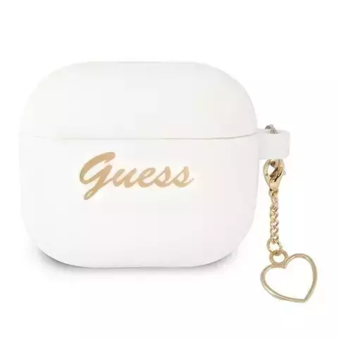 Guess GUA3LSCHSH AirPods 3 cover biały/white Silicone Charm Collection