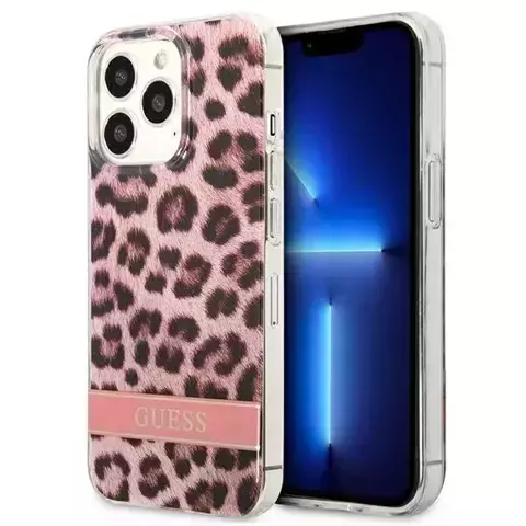 Guess GUHCP13LHSLEOP iPhone 13 Pro / 13 6,1" różowy/pink hardcase Leopard