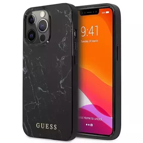 Guess GUHCP13LPCUMABK iPhone 13 Pro / 13 6,1" czarny/black hardcase Marble