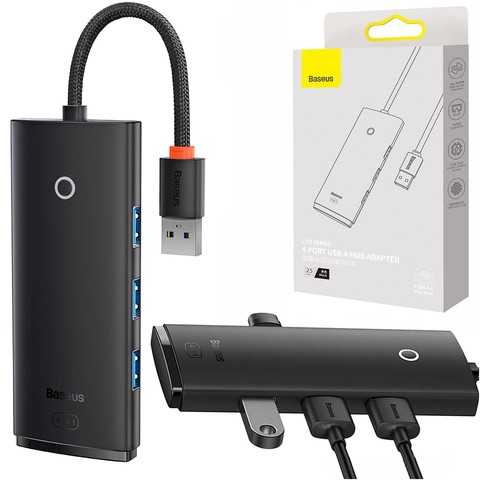 HUB Adapter Baseus Lite Series przejściówka rozdzielacz USB-A do 4x USB-A 25cm
