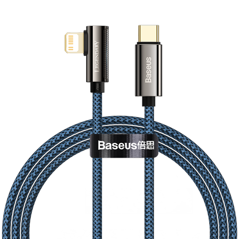 Kabel 1m Baseus Legend Series USB-C do Lightning kątowy, PD, 20W (niebieski)
