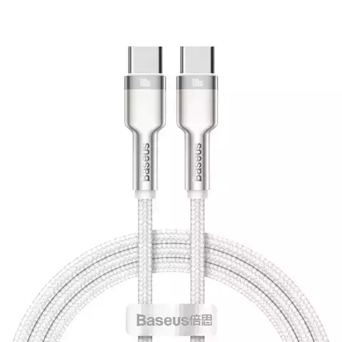 Kabel USB-C do USB-C Baseus Cafule, 100W, 1m (biały)