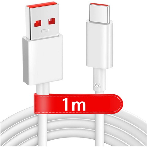 Kabel USB - USB-C typ C Alogy mocny szybki 67W 6A PD 1M przewód Biały