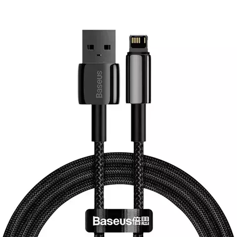 Kabel USB do Lightning Baseus Tungsten Gold, 2.4A, 1m (czarny)