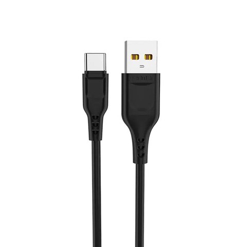 Kabel przewód USB do USB-C Type C Denmen D01T szybkie ładowanie 2.4A 1m Czarny