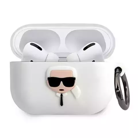 Karl Lagerfeld KLACAPSILGLWH AirPods Pro cover biały/white Silicone Ikonik