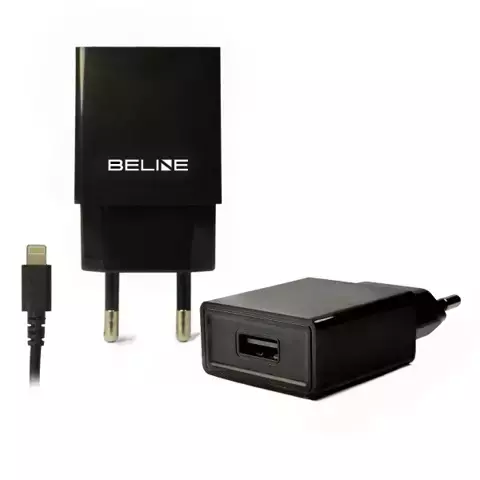 Ładowarka sieciowa Beline 1xUSB + lightning 1A czarna/black iPhone 5/6/7/8/X