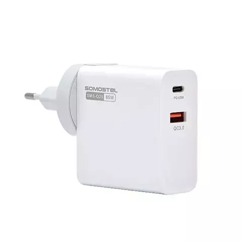 Ładowarka sieciowa Somostel Power Delivery Q25 PD + USB Biała