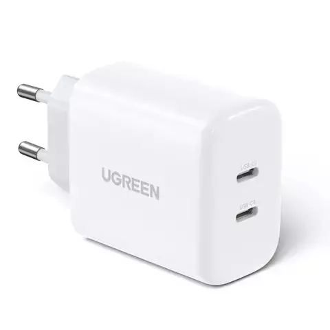 Ładowarka sieciowa UGREEN 2x USB Typ C 40W Power Delivery biały (10343)