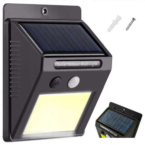 Lampa solarna LED Zewnętrzna z czujnikiem ruchu i zmierzchu 48 LED COB