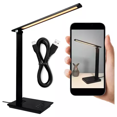 Lampka biurkowa LED składana Alogy Desk LED Lamp z gniazdem USB z możliwością ładowania Czarna