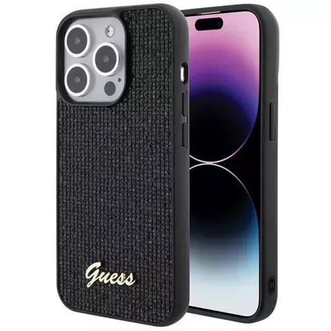 Oryginalne Etui GUESS Hardcase GUHCP15LPMSDGSK do iPhone 15 PLUS (Disco Script Metal / czarny)