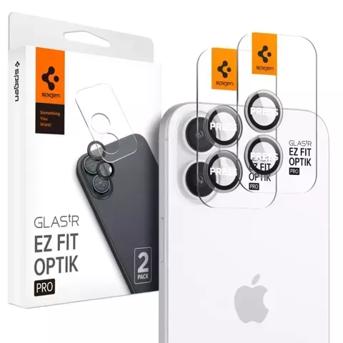 Osłona Aparatu Spigen Optik Pro Glas.TR ”EZ FIT” Camera Protector 2-pack do iPhone 16 / 16 Plus Crystal Clear