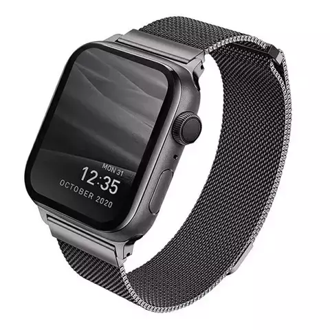 Pasek UNIQ Dante Apple Watch Series 4/5/6/7/8/SE/SE2 42/44/45mm Stainless Steel grafitowy/graphite