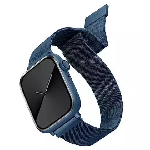 Pasek UNIQ Dante Apple Watch Series 4/5/6/7/8/SE/SE2 42/44/45mm Stainless Steel niebieski/cobalt blue