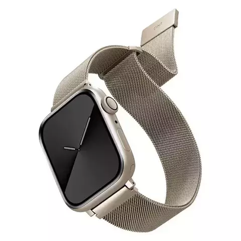 Pasek UNIQ Dante Apple Watch Series 4/5/6/7/8/SE/SE2 42/44/45mm Stainless Steel starlight