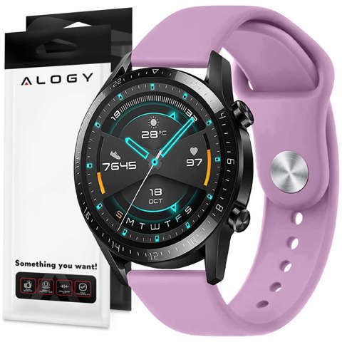 Pasek uniwersalny Sportowy Alogy Strap do smartwatcha 20mm Lavender