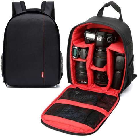 Plecak wodoodporny Alogy pokrowiec na aparat sprzęt fotograficzny i akcesoria pojemny Czarno-czerwony