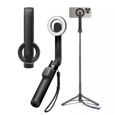 Selfie Stick Kijek Statyw Tripod Spigen S571W MagSafe Bluetooth  uchwyt do telefonu zdjęć + Pilot Czarny