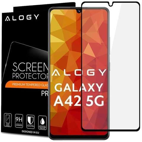 Szkło Alogy Full Glue case friendly do Samsung Galaxy A42 5G Czarne