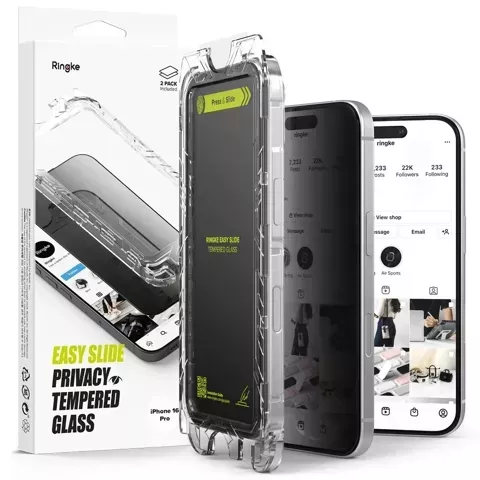 Szkło Prywatyzujące Ringke Easy Slide 2-Pack do iPhone 16 Pro Max Privacy