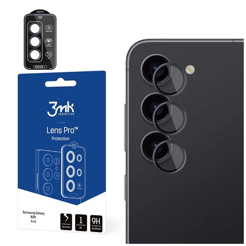 Szkło ochronne na obiektyw telefonu 3mk Lens Protection Pro do Samsung Galaxy S23 5G Black