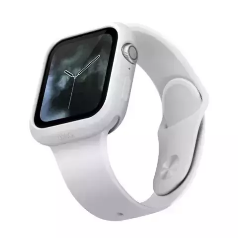 UNIQ etui Lino Apple Watch Series 4/5/6/SE 44mm. biały/dove white