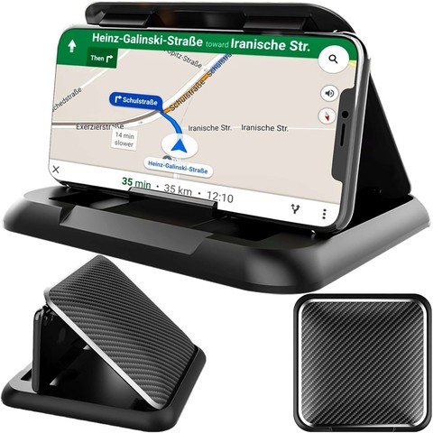 Uchwyt samochodowy na kokpit deskę do auta podstawka na telefon do 6.8 cali GPS Alogy Carbon Czarny