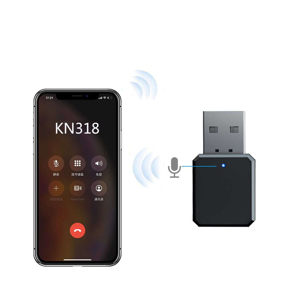 Adapter Audio / Bluetooth 5.0 USB - AUX - mini-Jack 3.5mm - Odbiornik do TV  głośników