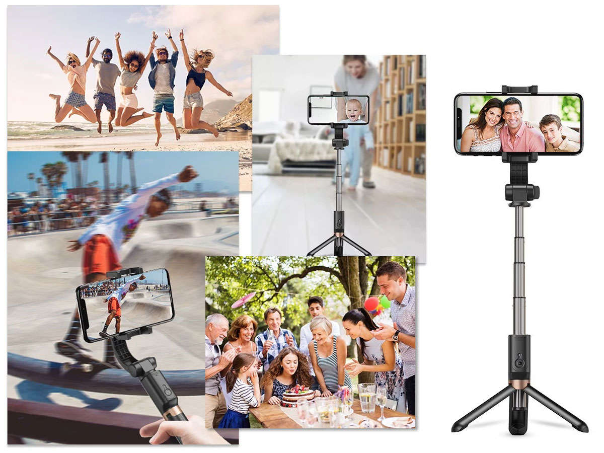 Gimbal Selfie stick do telefonu Apexel APLD6 Tripod stabilizator