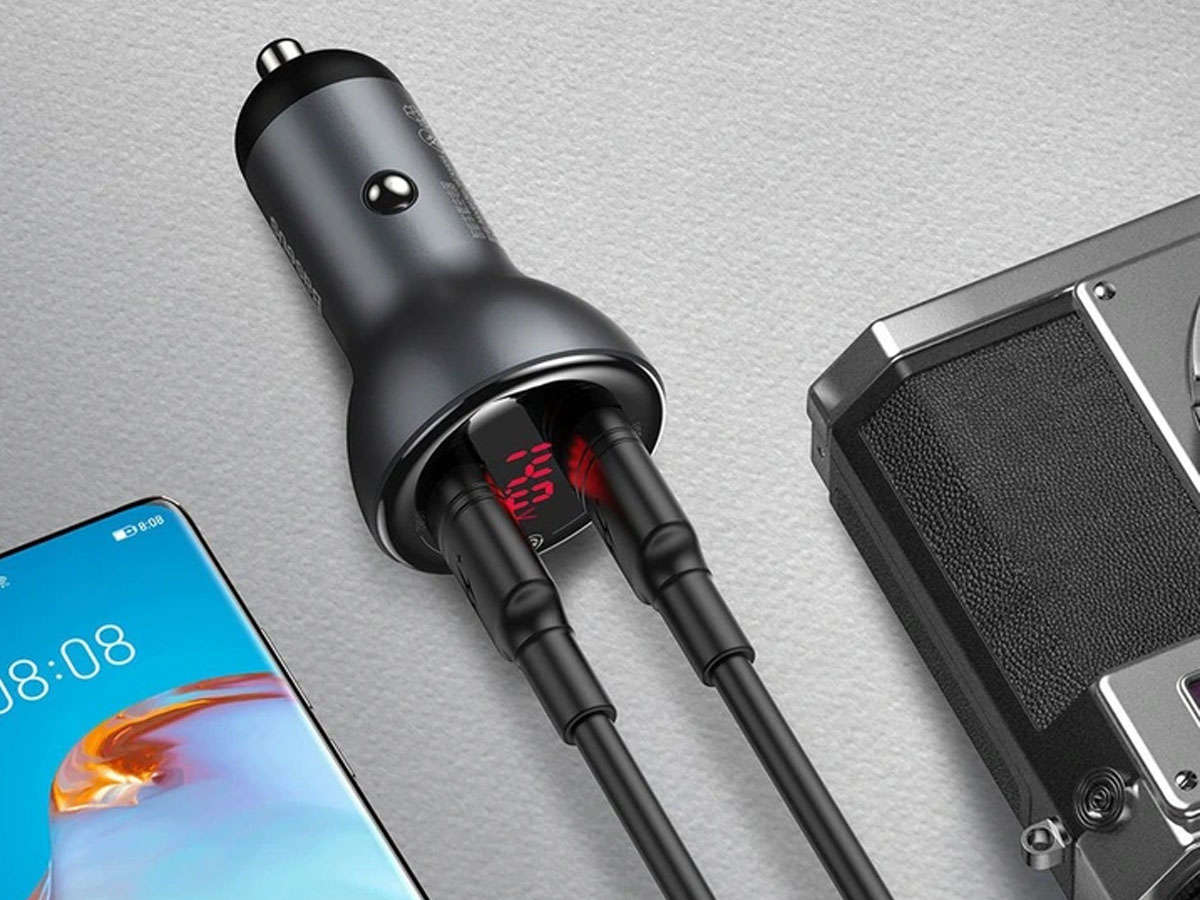 Baseus Magic Series, Szybka ładowarka samochodowa USB + USB Quick Charge  3.0 Huawei 5A 45W Czarny \ USB-A