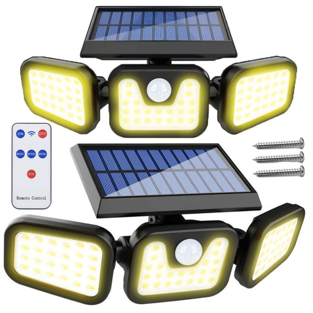 Lampa solarna zewnętrzna halogen ścienny LED COB z czujnikiem ruchu i ...