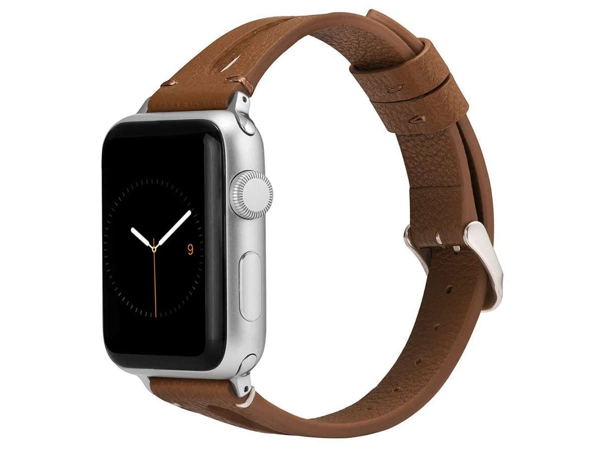 Pasek Leather Strap Alogy skóra do Apple Watch 4/5/6/SE 40mm Brązowy ...