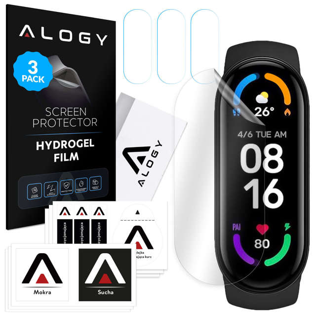3x Folia ochronna Hydrożelowa hydrogel Alogy do smartwatcha do Xiaomi Mi Band 7