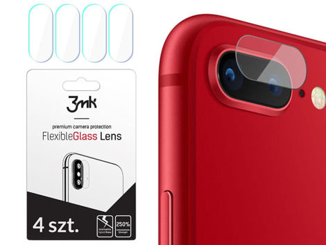 4x Szkło 3mk Flexible Glass na kamerę obiektyw do Apple iPhone 7/8 Plus