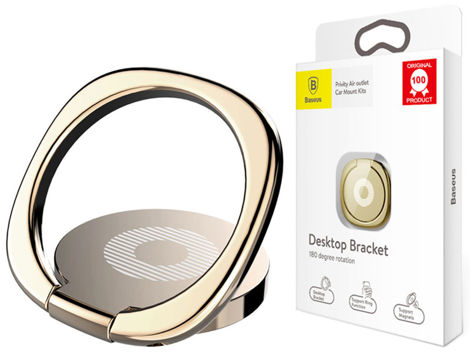Baseus ring uchwyt na telefon metalowy Desktop Bracket złoty