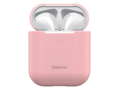 Baseus silikonowe etui na słuchawki Apple AirPods 1/2 case pink