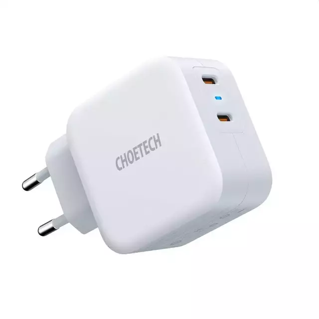 Choetech szybka ładowarka sieciowa 2x USB Typ C Power Delivery 40W 3A biały (PD6009-EU)