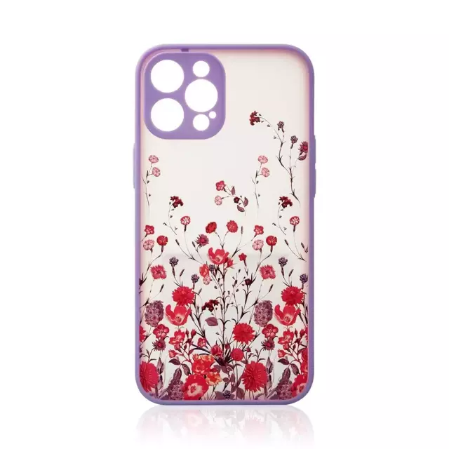 Design Case etui do iPhone 12 Pro pokrowiec w kwiaty fioletowy