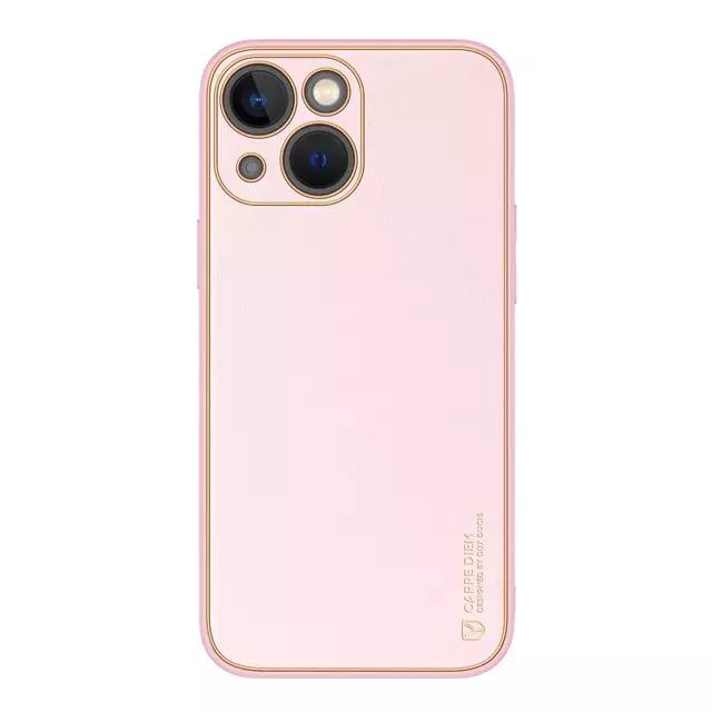 Dux Ducis Yolo etui iPhone 14 Plus elegancki pokrowiec ze skóry ekologicznej różowy