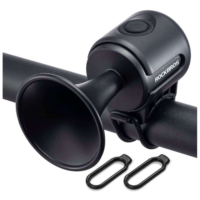 Dzwonek rowerowy RockBros Electric Waterproof Bell Wodoodporny IPX4 głośny trąbka 120dB na kierownicę na rower Czarny