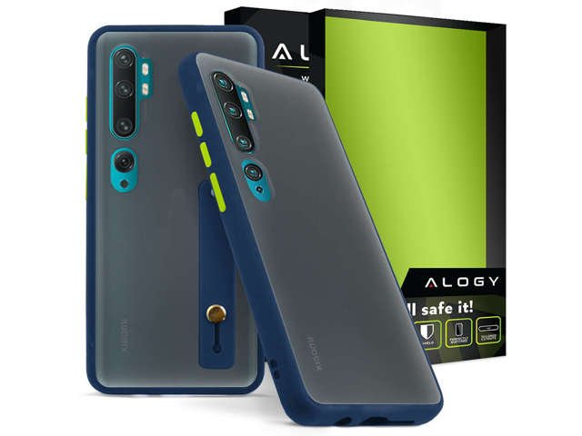 Etui Alogy Bumper case z paskiem do Xiaomi Mi Note 10/ 10 Pro Granatowe