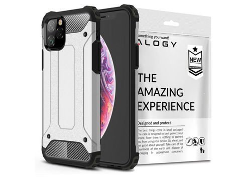 Etui Alogy Hard Armor do Apple iPhone 11 Pro Max srebrne + Szkło Alogy