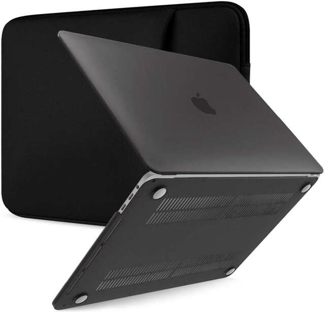 Etui Futerał Neopren + Hard Case MacBooka Air 13 Czarny