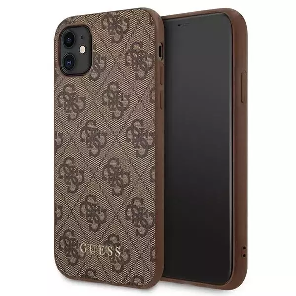 Etui Guess GUHCN61G4GFBR do iPhone 11 6,1" hard case 4G Metal Gold Logo